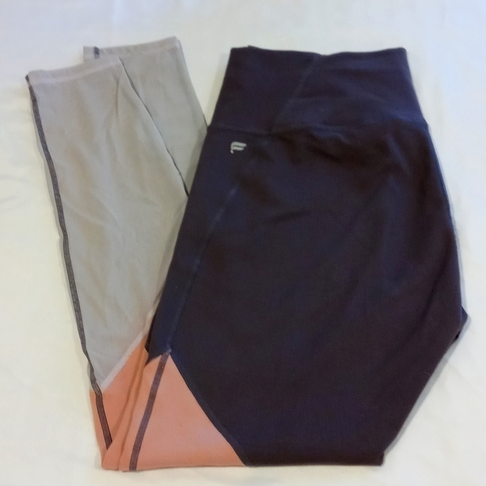 Fila leggings size large gray pink and mesh